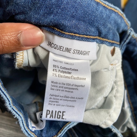 Paige Jacqueline Straight Blue Jeans Womens 26 - Picture 7 of 10
